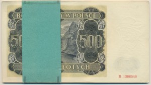 Bankovní balík 500 zlatých 1940 - B - (20 kusů) - Originál