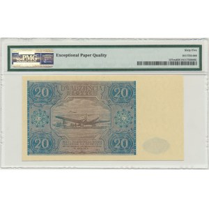 20 złotych 1946 - WZÓR - B 0000000 - NIEBIESKI - PMG 65 EPQ - RZADKOŚĆ