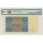 20 złotych 1946 - SPECIMEN - B 0000000 - NIEBIESKI - PMG 65 EPQ - RZADKOŚĆ