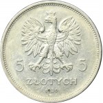 Sztandar, 5 złotych 1930 - GŁĘBOKI STEMPEL - RZADKOŚĆ