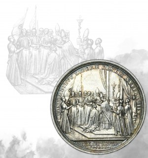 Auguste III Saxon, médaille de couronnement de Groscourt 1734 - RARE