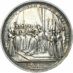 Auguste III Saxon, médaille de couronnement de Groscourt 1734 - RARE