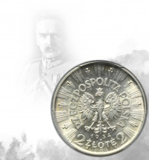 Piłsudski, 2 zl. 1934 - PCGS MS63