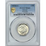 Piłsudski, 2 złote 1934 - PCGS MS63