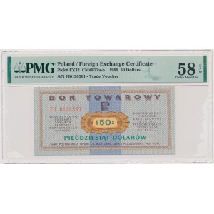 Pewex, 50 dolarów 1969 - FI - PMG 58 EPQ