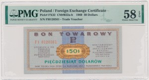 Pewex, 50 dolarów 1969 - FI - PMG 58 EPQ