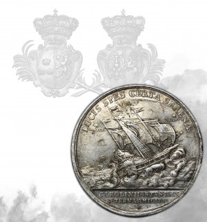 Stanislaw Leszczynski et Charles XII, médaille d'alliance polono-suédoise 1705 - TRÈS RARE