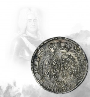 August II Silný, Drážďanský tolar 1725 IGS - RARE