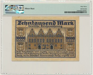 Gdaňsk, 10 000 marek 1923 - PMG 63 - Vzácné