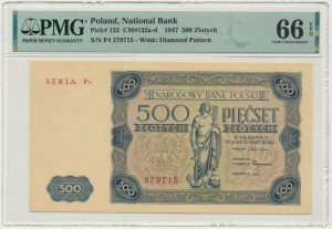 500 zlatých 1947 - P4 - PMG 66 EPQ