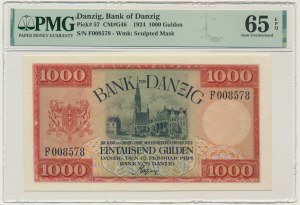 Danzig, 1.000 Gulden 1924 - PMG 65 EPQ