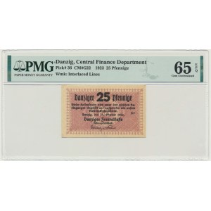 Dantzig, 25 fenig 1923 - Octobre - PMG 65 EPQ - une rareté dans cet état
