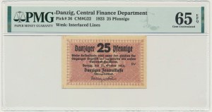 Dantzig, 25 fenig 1923 - Octobre - PMG 65 EPQ - une rareté dans cet état