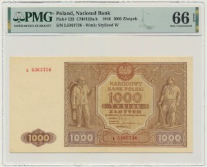 1,000 Gold 1946 - L - PMG 66 EPQ