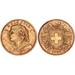 Switzerland 20 Francs 1935 LB