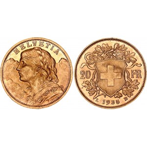 Switzerland 20 Francs 1935 LB