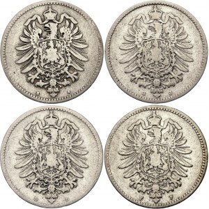 Germany - Empire 4 x 1 Mark 1880 D - H - J - F