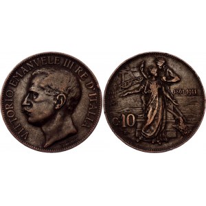 Italy 10 Centesimi 1911 R