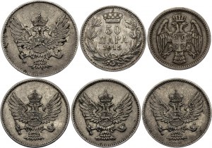 Montenegro Lot of 6 Coins 1884 - 1913