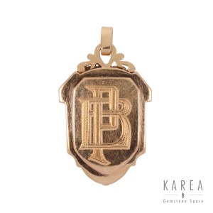 Medalion złoty z monogramem P.B., kon. XIX w.