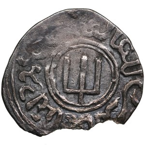 Great Mongols (Pulad) AR Dirham - Anonymous Trident tamgha (AH 640s-660s / ca.1240-1270 AD)