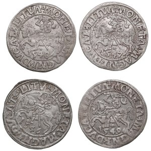 Collection of Polish-Lithuanian Commonwealth 1/2 Grosz 1546-1549 (4)