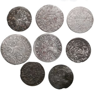 Collection of Lithuanian (Poland) Solidus, 1/2 Grosz (8)