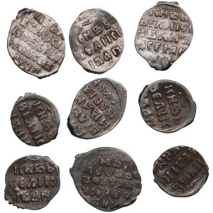 Collection of Russian Ivan IV The Terrible silver coins (9)