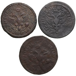 Collection of Russian coins: Denga 1700, 1701, 1702 (3) - Peter I (1682-1725)