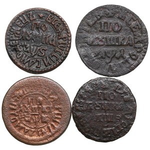 Collection of Russian coins: Polushka 1702, 1704, 1706, 1707 (4) - Peter I (1682-1725)