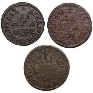 Collection of Russian coins: Denga 1705, 1705, 1706 (3) - Peter I (1682-1725)