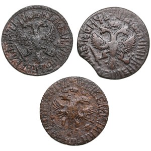 Collection of Russian coins: Denga 1710, 1711, 1712 (3) - Peter I (1682-1725)