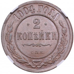 Russia 2 Kopecks 1904 СПБ - Nicholas II (1894-1917) - NGC MS 65 BN
