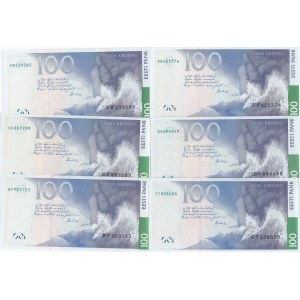 Estonia 100 Krooni 1999 (6) different series