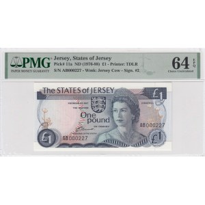 Jersey 1 Pound 1976 - PMG 64 EPQ Choice Uncirculated