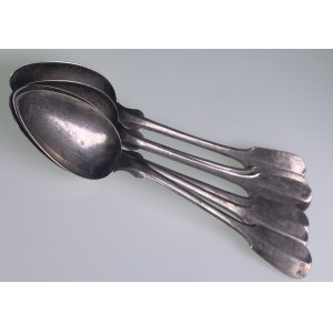 Fellin (Viljandi), (Estonia / Russia) set of Silver Spoons - Teaspoons (6) - Johann Caspar Eberhardt (1814-1855)