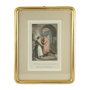 Jan Piotr Norblin (1745-1830), autor; Philibert Louis Debucourt (1755-1832), Žena stojící před pomerančem, asi 1817.