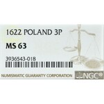 Zygmunt III Waza, Półtorak 1622 Bydgoszcz - korona z obręczą NGC MS63