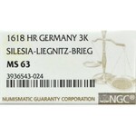 Śląsk, 3 krajcary 1618 Legnica - Brzeg - NGC MS63