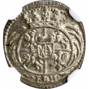 August II Mocny, Halerz 1715 ILH - NGC MS64
