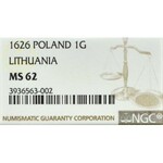 Zygmunt III Waza, Grosz 1626 Wilno - Pogoń w tarczy NGC MS62