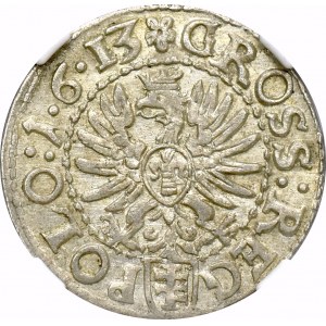 Zygmunt III Waza, Grosz 1613 Kraków - NGC AU58
