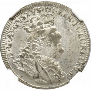 August III Sas, Szóstak 1754 błędny nominał - NGC AU55