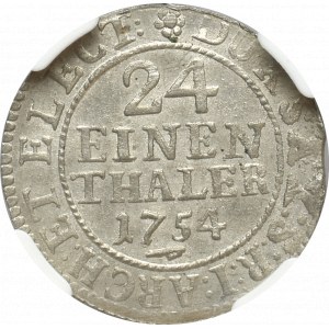 August III Sas, 1/24 talara 1754 FWoF - NGC MS64