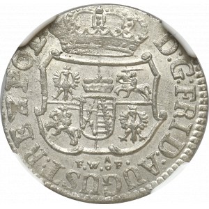 August III Sas, 1/24 talara 1754 FWoF - NGC MS64