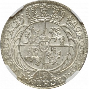 August III Sas, Ort 1755 EC - NGC UNC 