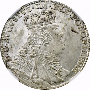 August III Sas, Ort 1755 EC - NGC MS63