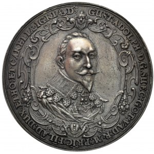 Szwecja, Medal Gustaw Adolf 1632 - XIX w kopia w srebrze