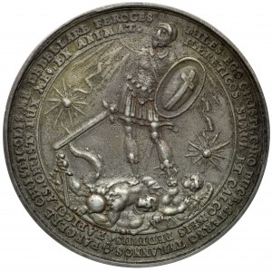 Szwecja, Medal Gustaw Adolf 1632 - XIX w kopia w srebrze