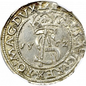 Zygmunt II August, Trojak 1562 Wilno - NGC MS63